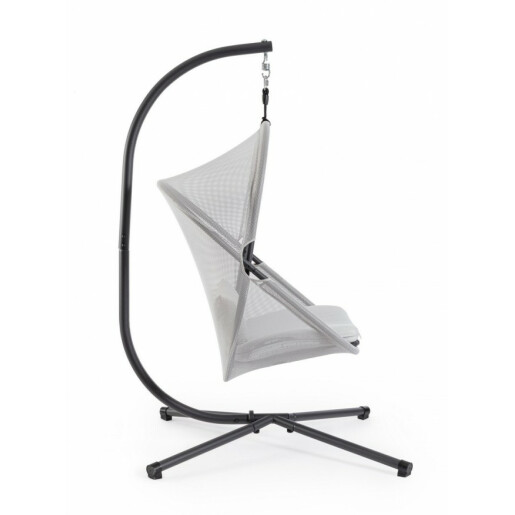 Fotoliu suspendabil cu suport gri Sosspesa 125x103x194 cm
