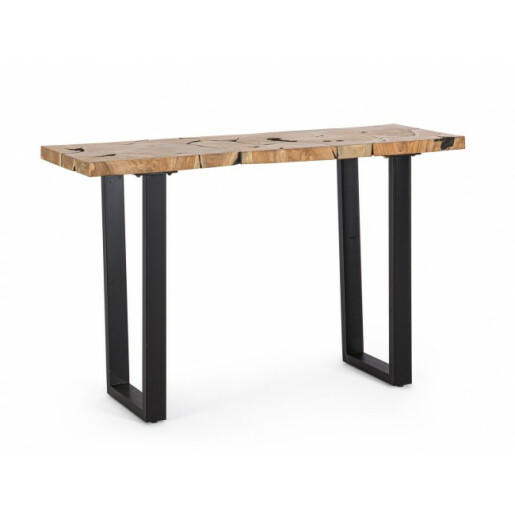 Consola otel negru lemn Elwood 120x40x75 cm