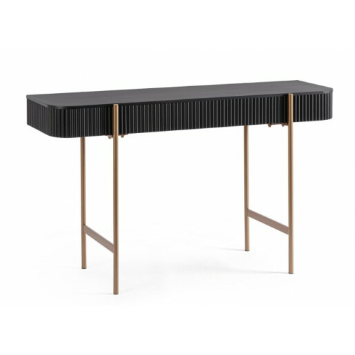 Consola mdf negru otel cupru Darcy 120x40x73 cm