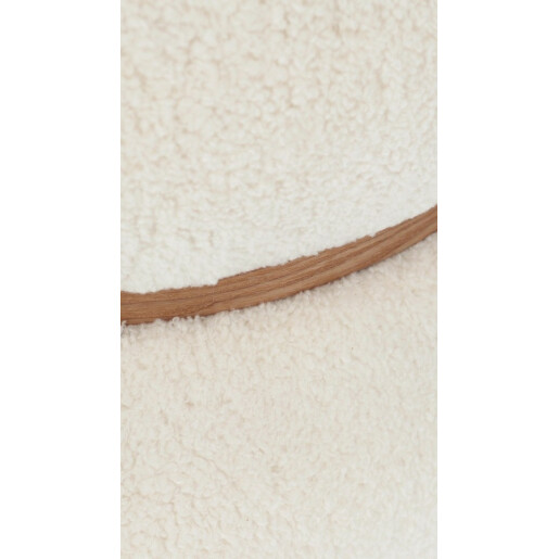 Taburet lemn natur textil alb Mirka 43x40 cm