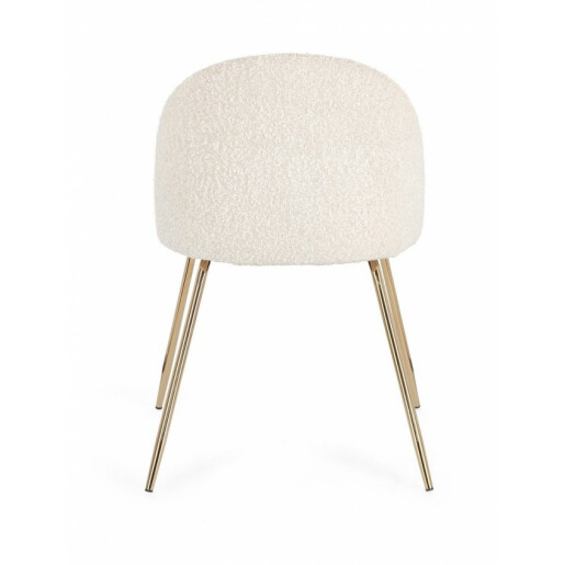 Set 4 scaune otel auriu textil ivoire Tanya 49x55x77 cm 