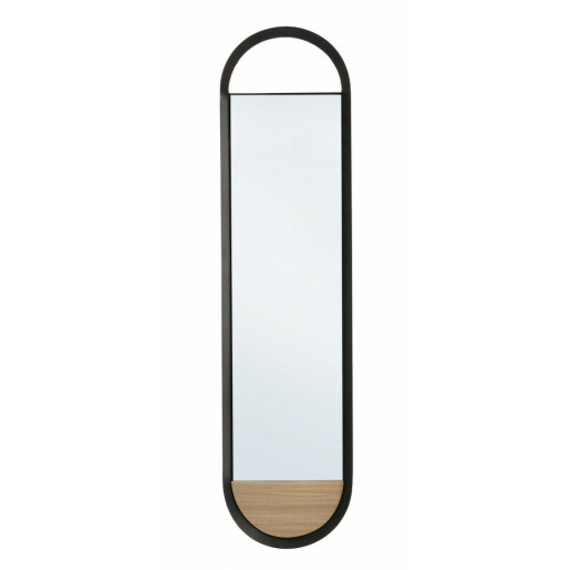 Oglinda perete negru natur Keira 30x4x120 cm