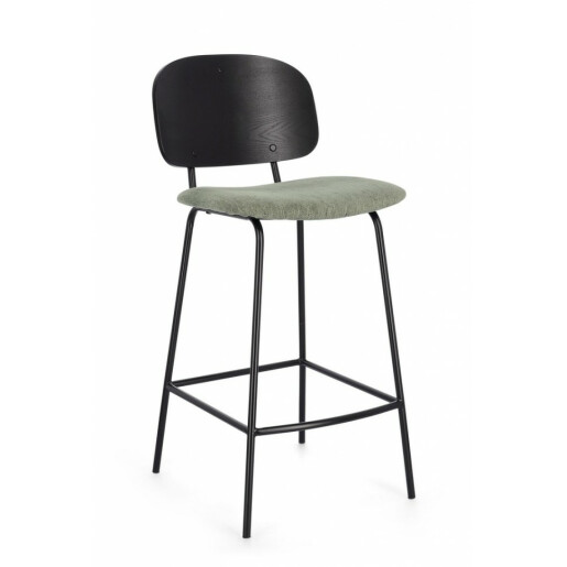 Set 2 scaune bar negru verde Sienna 43.5x52.5x93.5 cm