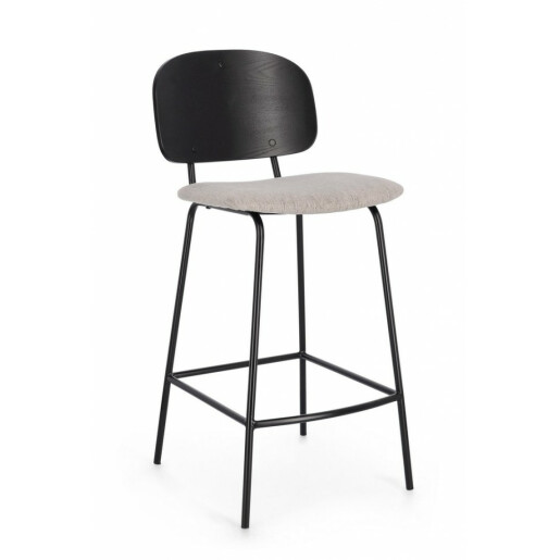 Set 2 scaune bar negru crem Sienna 43.5x52.5x93.5 cm