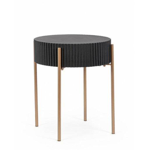 Masuta mdf negru otel cupru Darcy 40.5x47 cm