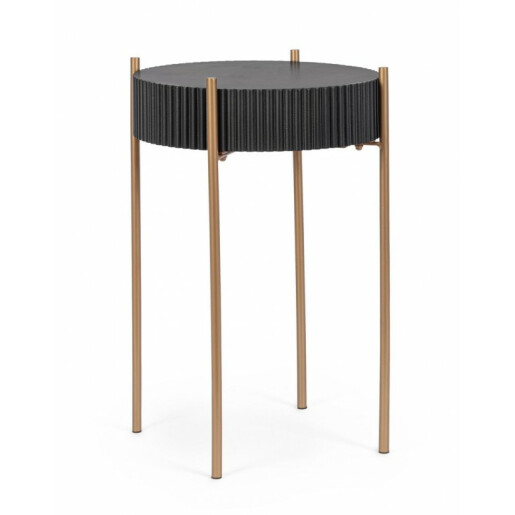 Masuta mdf negru otel cupru Darcy 40.5x64.5 cm