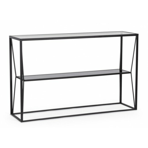 Consola otel negru sticla Hydra 120x32x75 cm