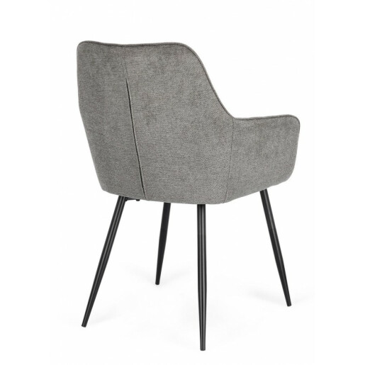 Set 2 scaune otel negru textil gri Cora 58x63x85.5 cm