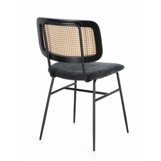 Set 2 scaune negru natur Glenna 45x59x80.5 cm