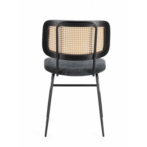 Set 2 scaune negru natur Glenna 45x59x80.5 cm