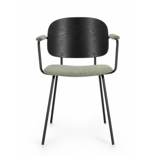 Set 2 scaune negru verde Sienna 57x60x80 cm