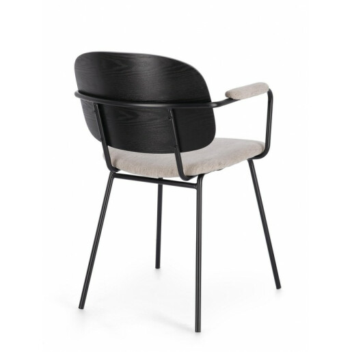 Set 2 scaune negru crem Sienna 57x60x80 cm