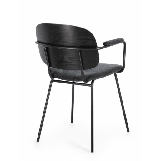 Set 2 scaune negru gri Sienna 57x60x80 cm