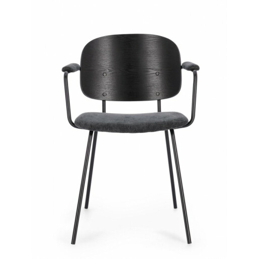 Set 2 scaune negru gri Sienna 57x60x80 cm