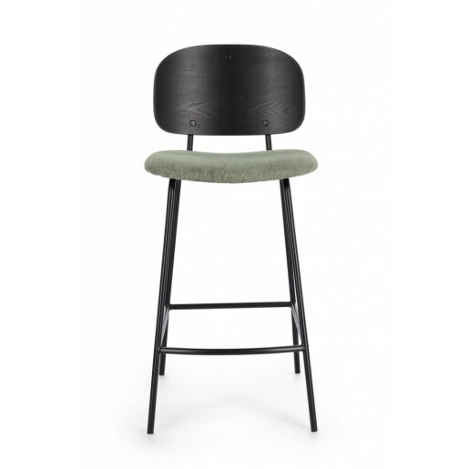 Set 2 scaune bar negru verde Sienna 43.5x52.5x93.5 cm