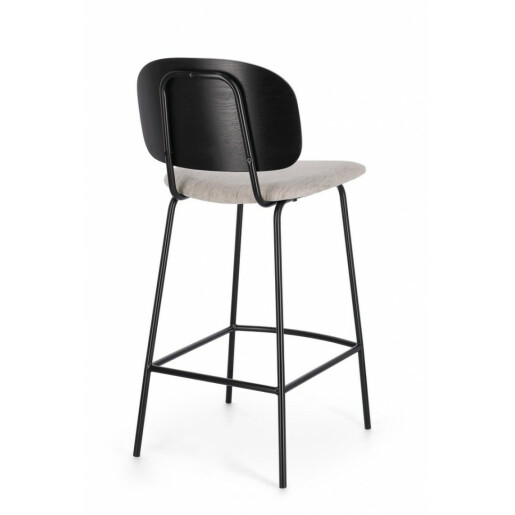 Set 2 scaune bar negru crem Sienna 43.5x52.5x93.5 cm