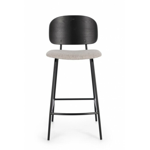 Set 2 scaune bar negru crem Sienna 43.5x52.5x93.5 cm