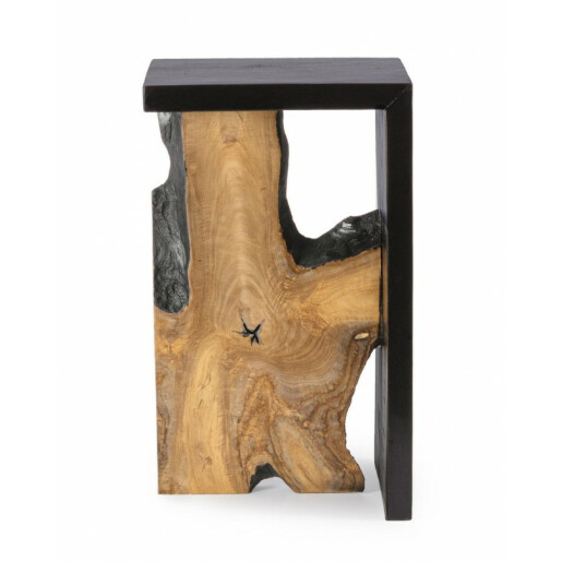 Masuta lemn negru maro Sherwood 35x30x60 cm