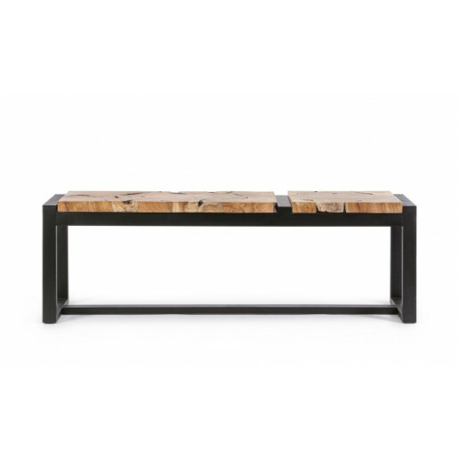 Banca otel negru lemn Elwood 135x35x47 cm