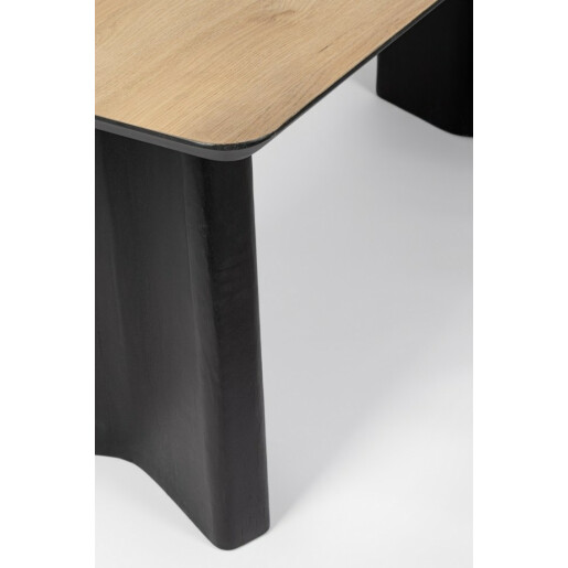 Masa mdf natur negru Stanwood 190x90x77 cm
