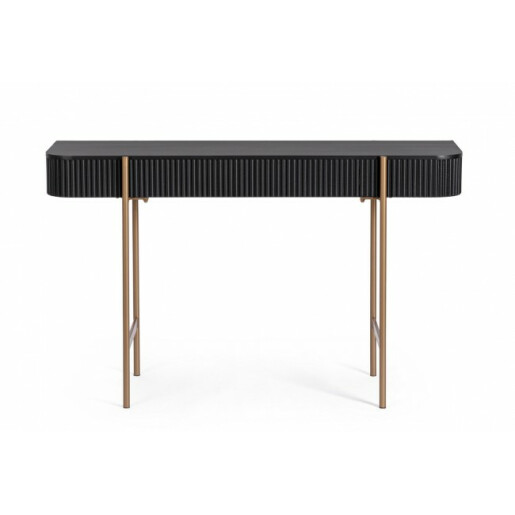 Consola mdf negru otel cupru Darcy 120x40x73 cm