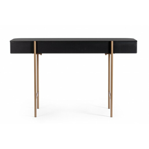 Consola mdf negru otel cupru Darcy 120x40x73 cm