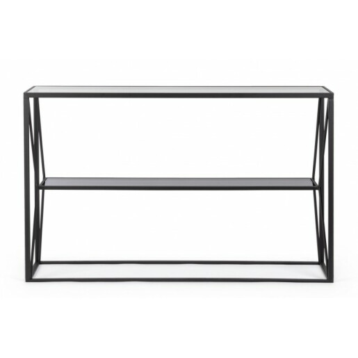 Consola otel negru sticla Hydra 120x32x75 cm