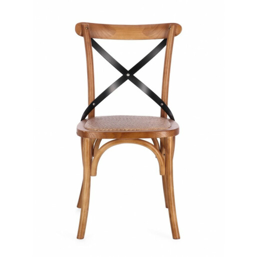 Scaun lemn maro otel negru Cross 50.5x52x87 cm