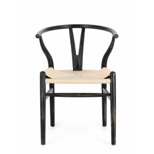Set 2 scaune negru natur Artemia 50x49.5x77 cm