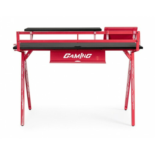 Birou gaming negru rosu 135.5x60x95 cm