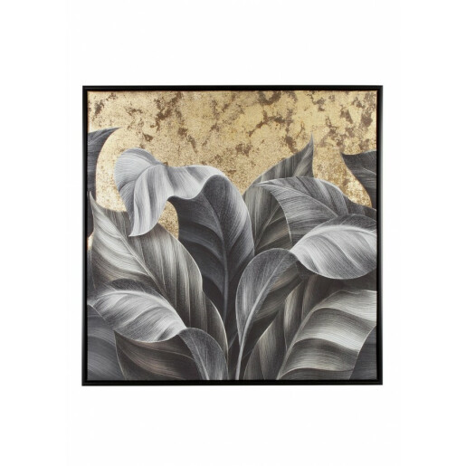 Tablou canvas in ulei Leaves 82.6x4.3x82.6 cm