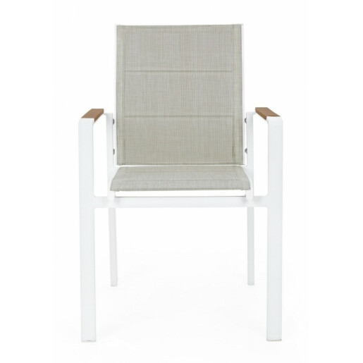 Set 18 scaune gradina gri alb Kubik 56.5x62x88 cm