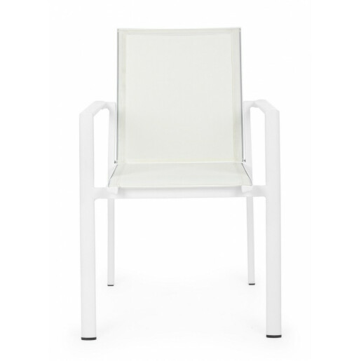 Set 16 scaune gradina alb Konnor 56.2x60x88 cm