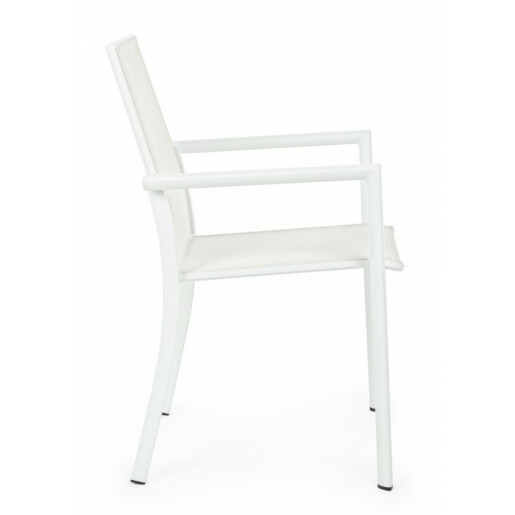 Set 16 scaune gradina alb Konnor 56.2x60x88 cm
