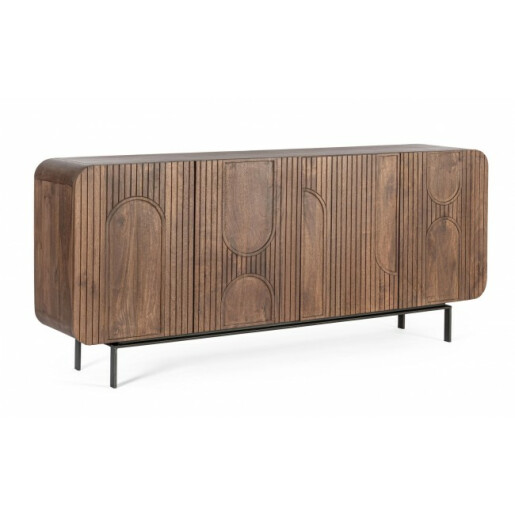 Comoda 4 usi lemn mango maro Orissa 180x42x82 cm