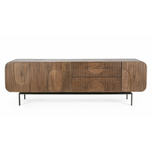 Comoda 3 usi 2 sertare lemn mango maro Orissa 172x44x55 cm