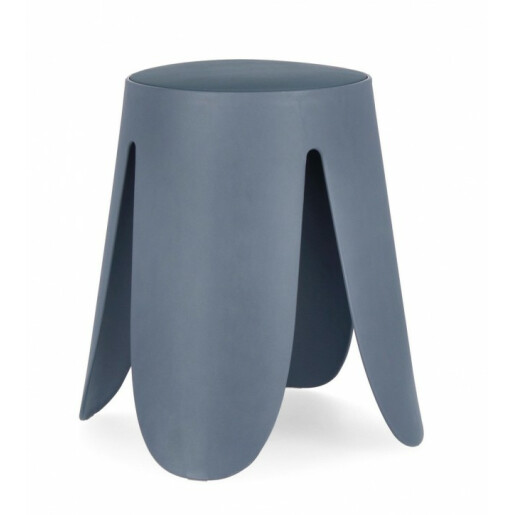 Taburet piele ecologica albastra Imogen 37x47 cm