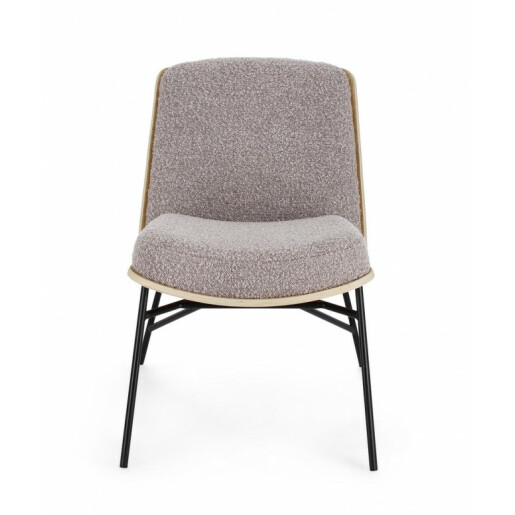 Fotoliu otel negru textil taupe Emerson 59x71x80 cm