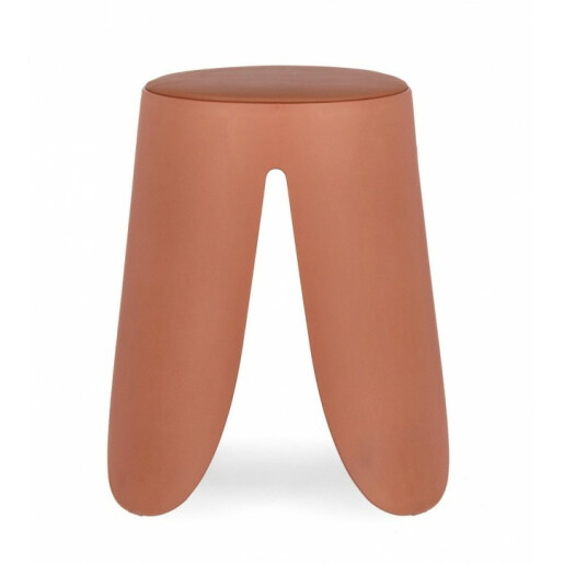 Taburet piele ecologica caramiziu Imogen 37x47 cm