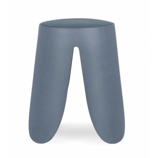 Taburet piele ecologica albastra Imogen 37x47 cm