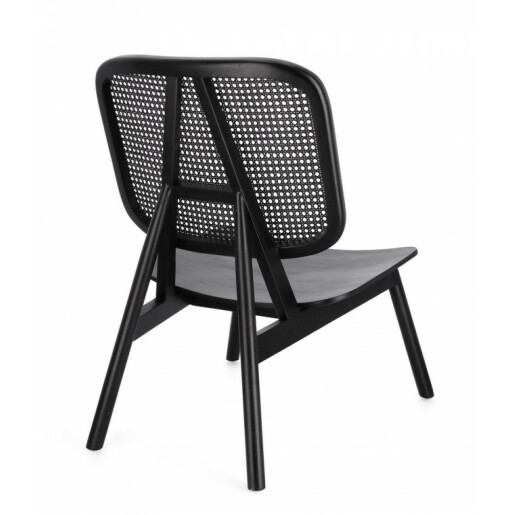 Fotoliu lemn rattan negru Yves 67x80x91.5 cm