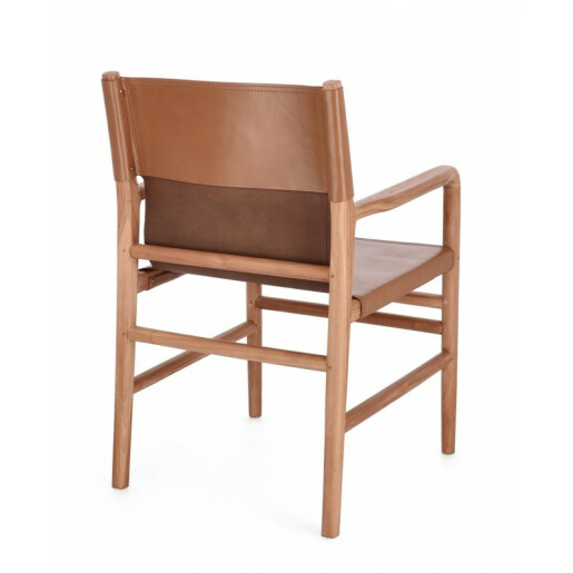 Scaun lemn piele naturala Caroline 57x58x85 cm
