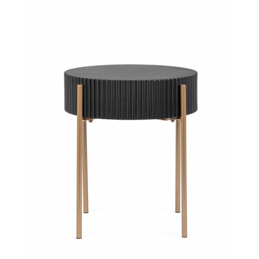 Masuta mdf negru otel cupru Darcy 40.5x47 cm