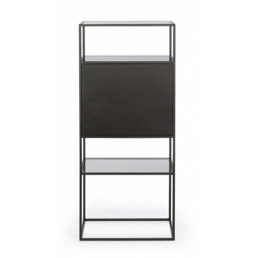 Raft otel negru sticla Hydra 55x30x132.5 cm