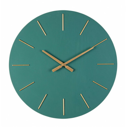 Ceas perete verde auriu Timeline 60x5 cm