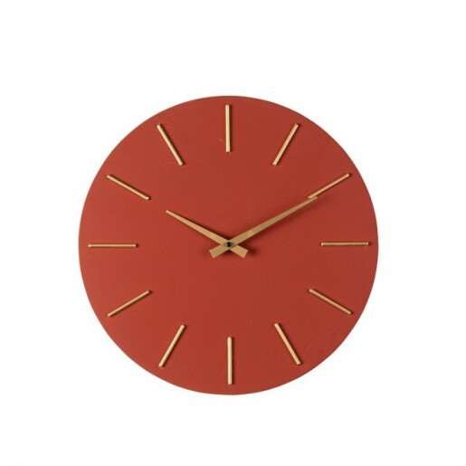 Ceas perete caramiziu auriu Timeline 40x5 cm