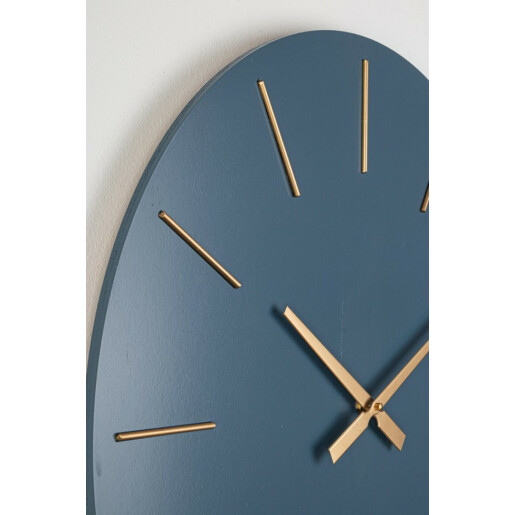 Ceas perete albastru auriu Timeline 60x5 cm