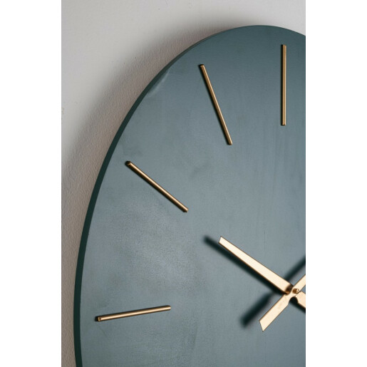 Ceas perete verde auriu Timeline 60x5 cm