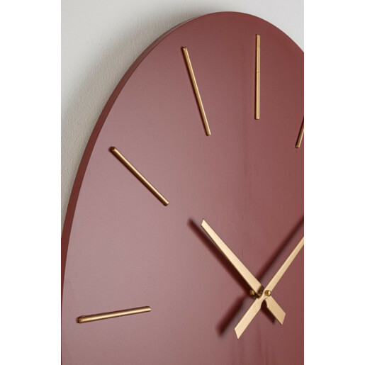 Ceas perete caramiziu auriu Timeline 60x5 cm