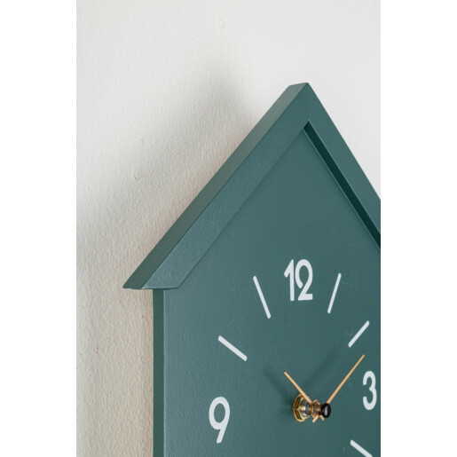 Ceas perete cu pendul verde Home 24x5.5x37.5 cm